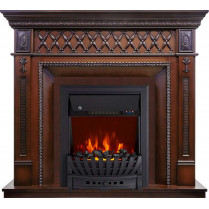Электрокамин Alexandria с очагом Aspen Black / Brass Махагон (RoyalFlame)