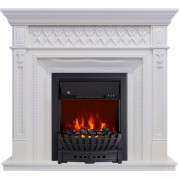 Электрокамин Alexandria с очагом Aspen Black / Brass Белый дуб (RoyalFlame)