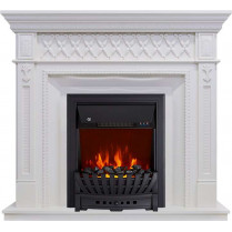 Электрокамин Alexandria с очагом Aspen Black / Brass Белый дуб (RoyalFlame)