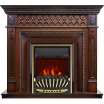 Aspen золото Электрокамин Alexandria с очагом Aspen Black / Brass Махагон (RoyalFlame)