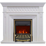 Aspen золото Электрокамин Alexandria с очагом Aspen Black / Brass Белый дуб (RoyalFlame)