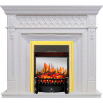 Fobos золото Электрокамин Alexandria с очагом Fobos FX M / Majestic FX M Белый дуб (RoyalFlame)