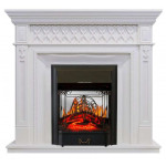 Majestic черный Электрокамин Alexandria с очагом Fobos FX M / Majestic FX M Белый дуб (RoyalFlame)