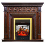 Majestic золото Электрокамин Alexandria с очагом Fobos FX M / Majestic FX M Махагон (RoyalFlame)