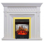 Majestic золото Электрокамин Alexandria с очагом Fobos FX M / Majestic FX M Белый дуб (RoyalFlame)