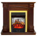 Majestic золото Электрокамин Boston с очагом Fobos FX M / Majestic FX M Темный дуб (RoyalFlame)