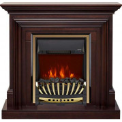 Электрокамин Bradford с очагом Aspen Black / Brass Темный дуб (RoyalFlame)