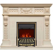 Электрокамин Corsica с очагом Aspen Black / Brass Слоновая кость (RoyalFlame)