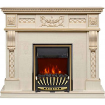 Электрокамин Corsica с очагом Aspen Black / Brass Слоновая кость (RoyalFlame)