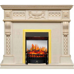 Fobos золото Электрокамин Corsica с очагом Fobos FX M / Majestic FX M Слоновая кость (RoyalFlame)
