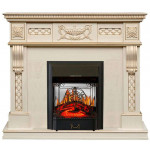 Majestic черный Электрокамин Corsica с очагом Fobos FX M / Majestic FX M Слоновая кость (RoyalFlame)