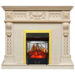 Majestic золото Электрокамин Corsica с очагом Fobos FX M / Majestic FX M Слоновая кость (RoyalFlame)