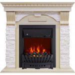 Aspen черный Электрокамин Dublin сланец крем с очагом Aspen Black / Brass Слоновая кость (RoyalFlame)