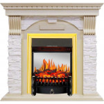 Fobos золото Электрокамин Dublin сланец крем с очагом Fobos FX M / Majestic FX M Слоновая кость (RoyalFlame)