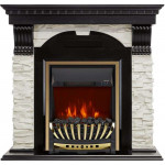 Aspen золото Электрокамин Dublin сланец белый с очагом Aspen Black / Brass Венге (RoyalFlame)