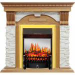 Fobos золото Электрокамин Dublin сланец белый с очагом Fobos FX M / Majestic FX M Дуб (RoyalFlame)