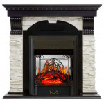 Majestic черный Электрокамин Dublin сланец белый с очагом Fobos FX M / Majestic FX M Венге (RoyalFlame)