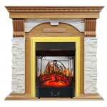 Majestic  золото Электрокамин Dublin сланец белый с очагом Fobos FX M / Majestic FX M Дуб (RoyalFlame)