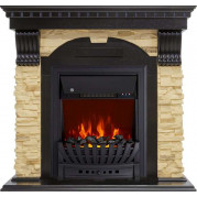 Электрокамин Dublin сланец с очагом Aspen Black / Brass Венге (RoyalFlame)