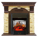 Majestic черный Электрокамин Dublin угловой сланец с очагом Fobos FX M / Majestic FX M Темный дуб (RoyalFlame)