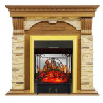 Majestic  золото Электрокамин Dublin сланец с очагом Fobos FX M / Majestic FX M Дуб (RoyalFlame)