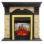 Majestic  золото Электрокамин Dublin сланец с очагом Fobos FX M / Majestic FX M Венге (RoyalFlame)