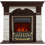 Aspen золото Электрокамин Dublin сланец белый с очагом Aspen Black / Brass Темный дуб (RoyalFlame)