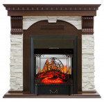 Majestic черный Электрокамин Dublin сланец белый с очагом Fobos FX M / Majestic FX M Темный дуб (RoyalFlame)