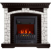 Электрокамин Glasgow с очагом Aspen Black / Brass Венге (RoyalFlame)