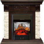 Majestic черный Электрокамин Luxemburg с очагом Fobos FX M / Majestic FX M Темный дуб (RoyalFlame)