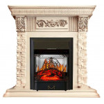 Majestic черный Электрокамин Luxemburg с очагом Fobos FX M / Majestic FX M Слоновая кость (RoyalFlame)