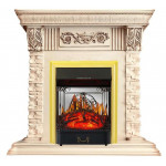 Majestic  золото Электрокамин Luxemburg с очагом Fobos FX M / Majestic FX M Слоновая кость (RoyalFlame)