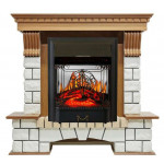 Majestic черный Электрокамин Pierre Luxe угловой белый с очагом Fobos FX M / Majestic FX M Дуб (RoyalFlame)