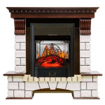 Majestic черный Электрокамин Pierre Luxe угловой белый с очагом Fobos FX M / Majestic FX M Темный дуб (RoyalFlame)