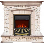 Aspen золото Электрокамин Preston с очагом Aspen Black / Brass Слоновая кость (RoyalFlame)