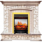 Fobos золото Электрокамин Preston с очагом Fobos FX M / Majestic FX M Слоновая кость (RoyalFlame)