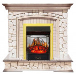 Majestic  золото Электрокамин Preston с очагом Fobos FX M / Majestic FX M Слоновая кость (RoyalFlame)