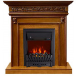 Aspen черный Электрокамин Valletta с очагом Aspen Black / Brass Орех (RoyalFlame)