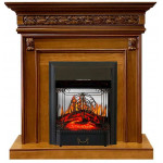 Majestic черный Электрокамин Valletta с очагом Fobos FX M / Majestic FX M Орех (RoyalFlame)
