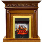 Majestic золото Электрокамин Valletta с очагом Fobos FX M / Majestic FX M Орех (RoyalFlame)