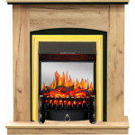 Fobos золото Электрокамин Barcelona с очагом Fobos FX M / Majestic FX M Дуб золотой (RoyalFlame)