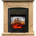 Majestic черный Электрокамин Barcelona с очагом Fobos FX M / Majestic FX M Дуб золотой (RoyalFlame)