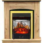 Majestic золото Электрокамин Barcelona с очагом Fobos FX M / Majestic FX M Дуб золотой (RoyalFlame)