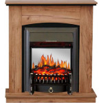 Fobos черный Электрокамин Barcelona с очагом Fobos FX M / Majestic FX M Дуб табачный (RoyalFlame)