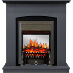 Fobos черный Электрокамин Barcelona с очагом Fobos FX M / Majestic FX M Графит (RoyalFlame)