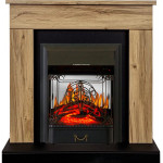 Majestic черный Электрокамин Bergen с очагом Fobos FX M / Majestic FX M Дуб галифакс (RoyalFlame)