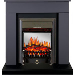 Fobos черный Электрокамин Bergen с очагом Fobos FX M / Majestic FX M Графит (RoyalFlame)