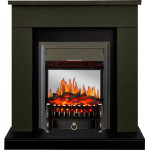 Fobos черный Электрокамин Bergen с очагом Fobos FX M / Majestic FX M Олива (RoyalFlame)