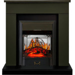 Majestic черный Электрокамин Bergen с очагом Fobos FX M / Majestic FX M Олива (RoyalFlame)