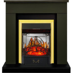 Majestic золото Электрокамин Bergen с очагом Fobos FX M / Majestic FX M Олива (RoyalFlame)